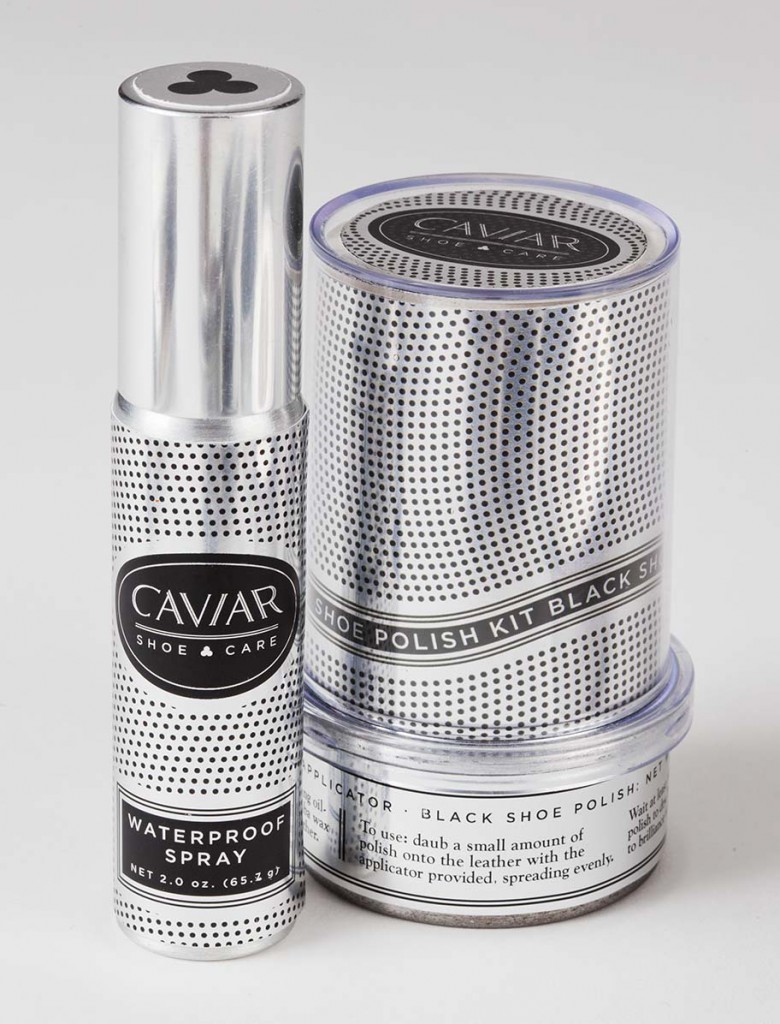 Image of Caviar Shoe Care Waterproof Spray & Polish Kit labels