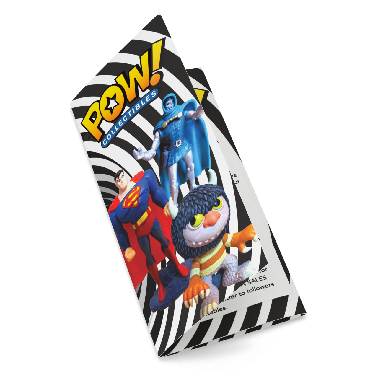 Image of Pow Collectibles logo on brochure